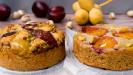 fresh plum & date & pistachio cakes : rightside-up or upside-down ?!