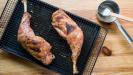 bare essentials : naked roast turkey legs & potatoes & its herb salad