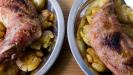 bare essentials : naked roast turkey legs & potatoes & its herb salad