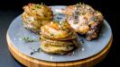 ‘pommes anna’ potato stacks with duck fat