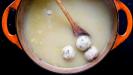 ‘avgolemono’ (egg-lemon sauce) soup with chicken & rice ‘yuvarlakia’ (meatballs)