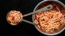 cold pasta salad starter with 'the freshest hand-crushed & no-cook heirloom tomato sauce'