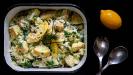 chilled & tangy potato salad with preserved lemon & yogurt dressing