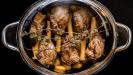 «retsina» resinated white wine-braised lamb shanks