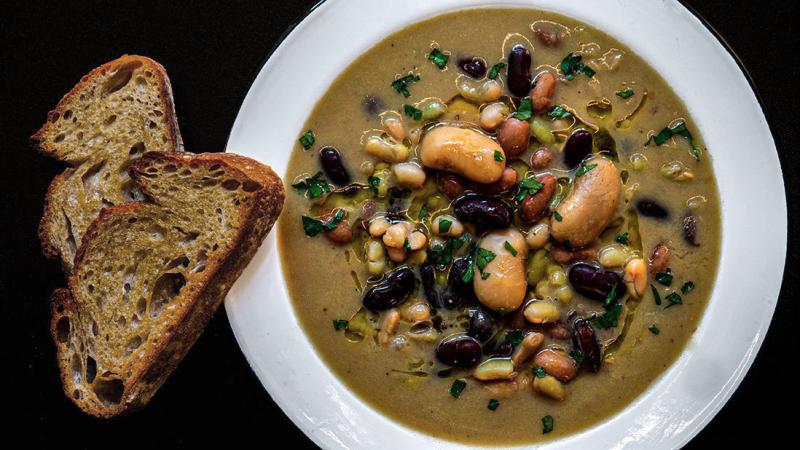 soupe crémeuse aux 5 haricots & 5 légumes