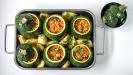 stuffed zucchini with rice and aromatic herbs