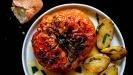 stuffed & baked tomatoes with tuna & fennel & bulgur