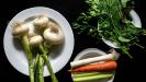 greek «tiganites» fritters with spring onions & fresh herbs & feta