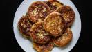 greek «tiganites» fritters with spring onions & fresh herbs & feta