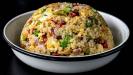 spanish egg-fried rice with chorizo & seafood