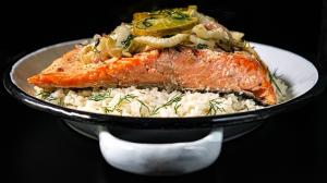 roasted salmon with fennel & lime