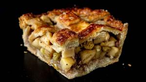 spiced apple lattice pie with walnuts & raisins