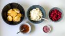 shortcake à la framboise et à la rose avec du kadaif