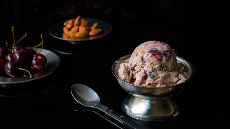 cherry and roasted almond ice cream